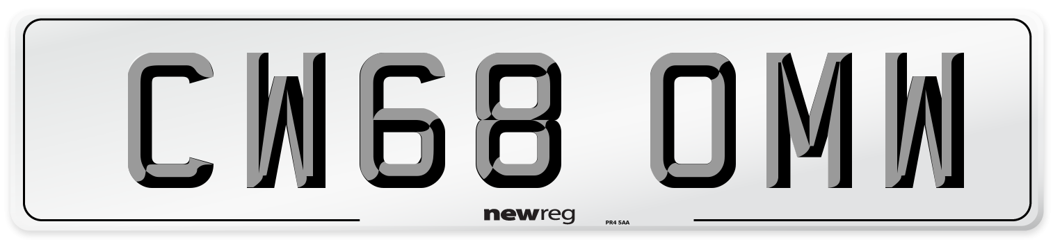 CW68 OMW Number Plate from New Reg